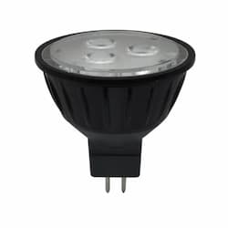 3.5W LED MR16 Bulb, Wide Flood, GU5.3, 250 lm, 10-15V, 2700K, Black