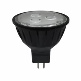 3.5W LED MR16 Bulb, Wide Flood, GU5.3, 250 lm, 10-15V, 2700K, Black