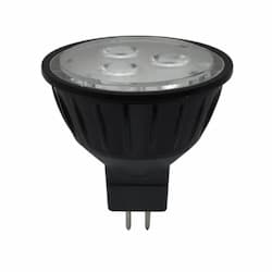 3.5W LED MR16 Bulb, Narrow Flood, GU5.3, 250 lm, 10-15V, 2700K, Black