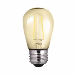 2W LED S14 Filament Bulb, Dim, E26, 82 CRI, 160 lm, 120V, 2200K, Amber