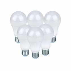 9W LED A19 Bulb, Dimmable, 800 lm, 90 CRI, E26, 2700K, Frosted, 6PK