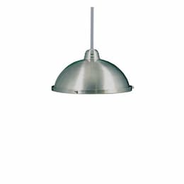 13-in Metal Dome Pendant Cover, Frosted Glass, Brushed Nickel