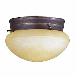 HomEnhancements 7-in 60W Flush Mount, Tea Stained Mushroom, 1-Light, Oil Rubbed Bronze