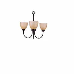 60W Laredo Chandelier, 3-Light, Tea Stain Glass, Oil Rubbed Bronze