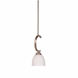 60W Victoria Mini Pendant, White Glass, Brushed Nickel