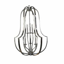 60W Lexington Pendant Light, Entry Cage, 6-Light, Brushed Nickel