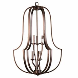 60W Lexington Pendant Light, Entry Cage, 6-Light, Oil Rubbed Bronze