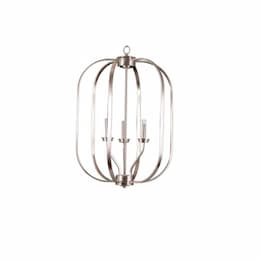 40W Victoria Medium Entry Pendant Light, 3-Light, Brushed Nickel