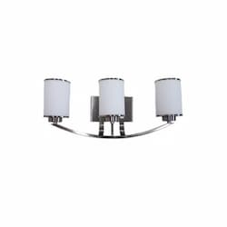 60W Lexington Vanity, 3-Light, White Glass, Brushed Nickel