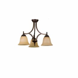 60W Austin Chandelier, 3-Light, Tea Stain Bell Shade, Oil Rubbed Bronze