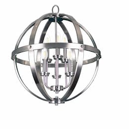 60W Hanging Entry Light, 6-Light, Large, E12, Brushed Nickel