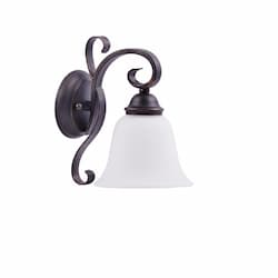 60W El Paso Vanity Light, 1-Light, White Glass, Oil Rubbed Bronze