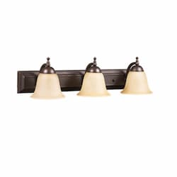 60W Austin Vanity Light, 3-Light, Flared Tea Stain, Oil Rubbed Bronze