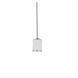 44-in 60W Lexington Mini Pendant, White Glass, Brushed Nickel