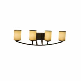 60W Lexington Vanity, 4-Light, Tea Stain Glass, Oil Rubbed Bronze