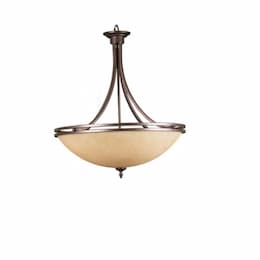 60W Austin Semi-Flush Mount, 5-Light, Tea Stain Glass, Oil Rubbed Bronze