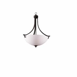 60W Victoria Entry Pendant, 3-Light, White Glass, Oil Rubbed Bronze