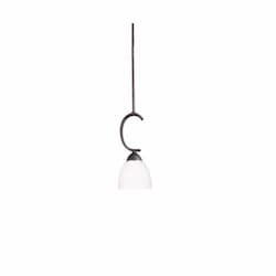 60W Victoria Mini Pendant, White Glass, Oil Rubbed Bronze