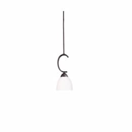 60W Victoria Mini Pendant, White Glass, Oil Rubbed Bronze