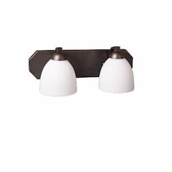 60W Victoria Vanity, 2-Light, White Glass, Oil Rubbed Bronze