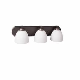 60W Victoria Vanity, 3-Light, White Glass, Oil Rubbed Bronze