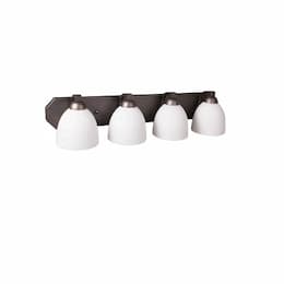 60W Victoria Vanity, 4-Light, White Glass, Oil Rubbed Bronze