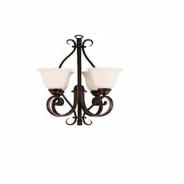 60W El Paso Chandelier, 4-Light, White Glass, Oil Rubbed Bronze