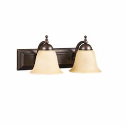 60W Austin Vanity Light, 2-Light, Flared Tea Stain, Oil Rubbed Bronze