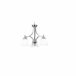 60W Dallas Chandelier, 3-Light, White Bell Shade, Oil Rubbed Bronze