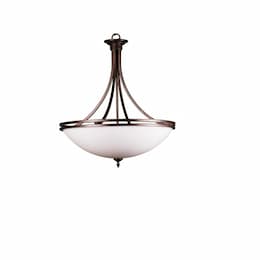 60W Austin Semi-Flush Mount, 5-Light, White Glass, Oil Rubbed Bronze