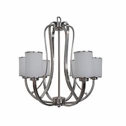 60W Lexington Chandelier, 6-Light, White Glass, Oil Rubbed Bronze