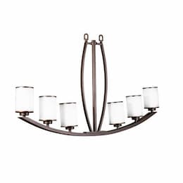 60W Lexington Entry Chandelier, White Glass, Oil Rubbed Bronze