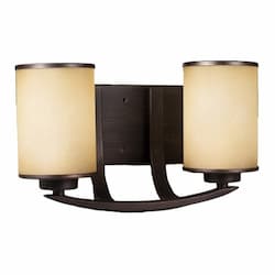 60W Lexington Vanity, 2-Light, White Glass, Oil Rubbed Bronze