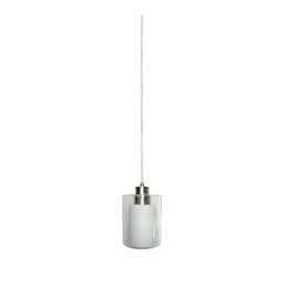 9-in 60W Double Glass Mini Pendant, Clear & White, Brushed Nickel