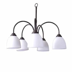 Laredo Nook Fixture w/ White Glass, 5-Light, E26, Rubbed Bronze