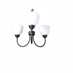 60W Laredo Chandelier, 3-Light, White Glass, Oil Rubbed Bronze