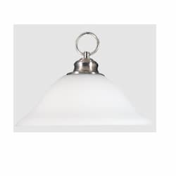 14-in Nook Pendant Light, 1-Light, White Glass, Brushed Nickel