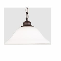 14-in Nook Pendant Light, 1-Light, White Glass, Oil Rubbed Bronze