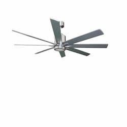 HomEnhancements 66-in Fan w/ Light Kit, 6-Speed, 8-Blade, 7791 CFM, B. Nickel, 3000K