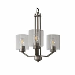 60W Paris Chandelier, 3-Light, White Cylinder Glass, Oil Rubbed Bronze