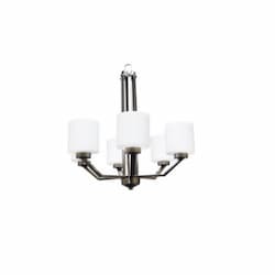 60W Paris Chandelier, 6-Light, White Cylinder Glass, Brushed Nickel