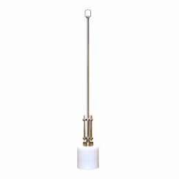 60W Paris Mini Pendant Light, White Cylinder Glass, Brushed Nickel