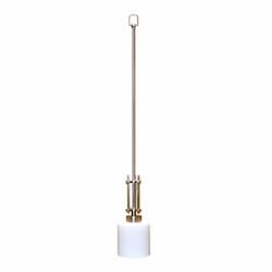 60W Paris Mini Pendant Light, White Cylinder Glass, Oil Rubbed Bronze