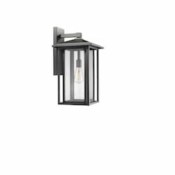 60W Coach Light, 1-Light, E26, Clear Glass, Textured Black