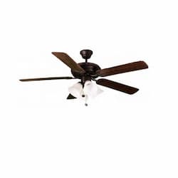 HomEnhancements 52-in Ceiling Fan, White 4-Light, 3-Speed, 4900 CFM, Oil Rubbed Bronze