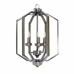 Paris Cage Pendant Light, 3-Light, Brushed Nickel