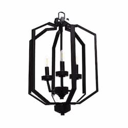 Paris Cage Pendant Light, 3-Light, Matte Black