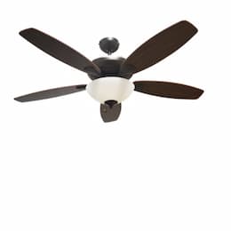 52-in UFO Fan, 2-Light, 5-Blade, 4900 CFM, White Glass, Oil Rub Bronze