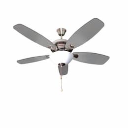 52-in UFO Fan, 2-Light, 5-Blade, 4900 CFM, White Glass, B.Nickel