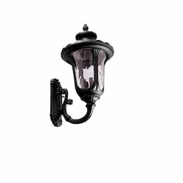 60W Coach Light, Large, 4-Light, E12, Clear Water Glass, Matte Black